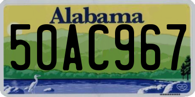 AL license plate 50AC967