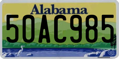 AL license plate 50AC985