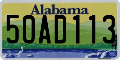 AL license plate 50AD113