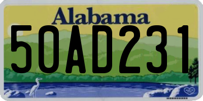 AL license plate 50AD231