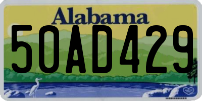 AL license plate 50AD429