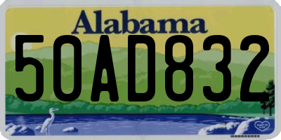 AL license plate 50AD832