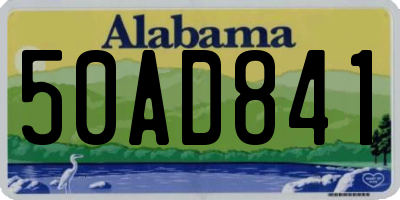 AL license plate 50AD841