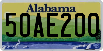 AL license plate 50AE200