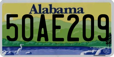 AL license plate 50AE209