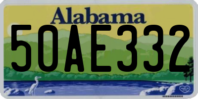 AL license plate 50AE332