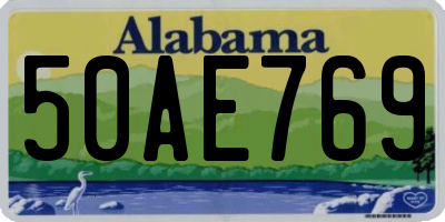 AL license plate 50AE769