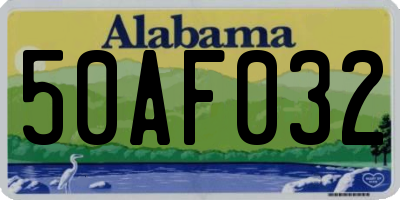 AL license plate 50AF032
