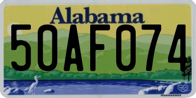 AL license plate 50AF074