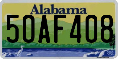 AL license plate 50AF408