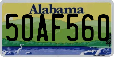 AL license plate 50AF560