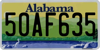 AL license plate 50AF635