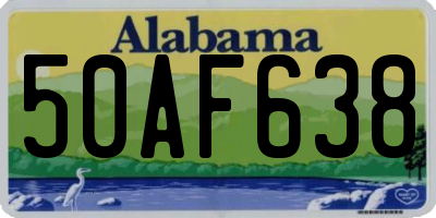 AL license plate 50AF638