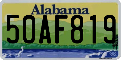 AL license plate 50AF819