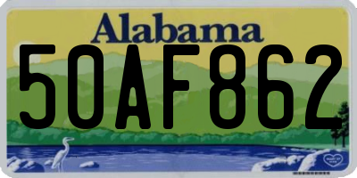 AL license plate 50AF862