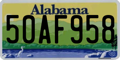 AL license plate 50AF958