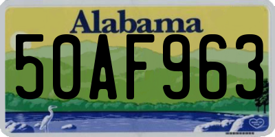 AL license plate 50AF963