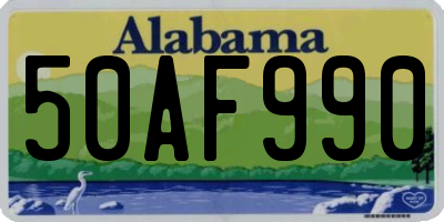 AL license plate 50AF990