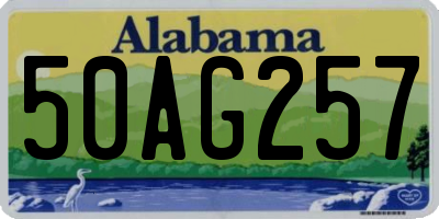 AL license plate 50AG257