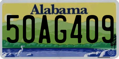 AL license plate 50AG409