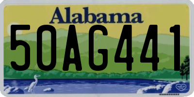 AL license plate 50AG441