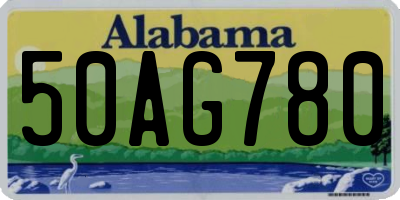 AL license plate 50AG780