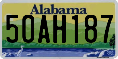 AL license plate 50AH187