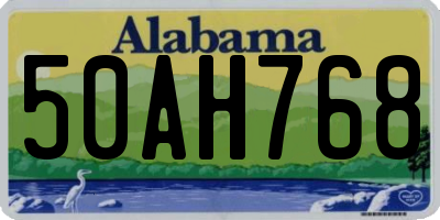 AL license plate 50AH768