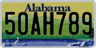 AL license plate 50AH789