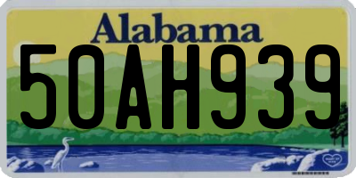 AL license plate 50AH939