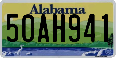 AL license plate 50AH941