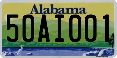 AL license plate 50AI001