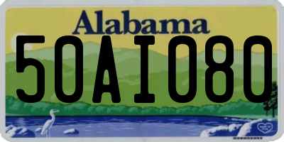 AL license plate 50AI080