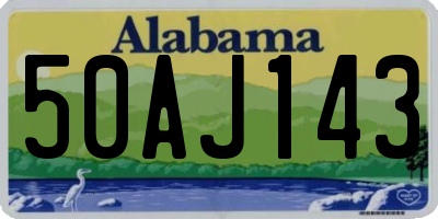 AL license plate 50AJ143