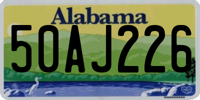 AL license plate 50AJ226