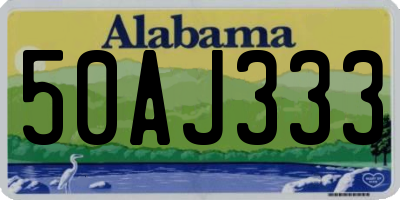 AL license plate 50AJ333