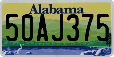 AL license plate 50AJ375
