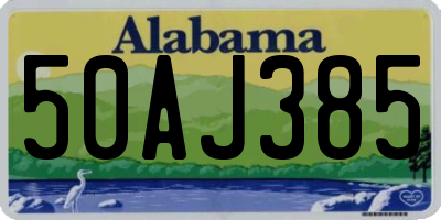 AL license plate 50AJ385