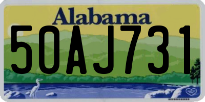 AL license plate 50AJ731