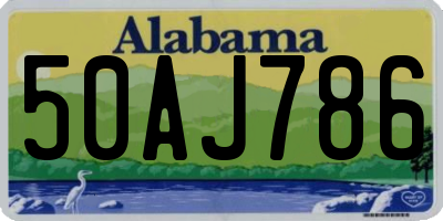 AL license plate 50AJ786