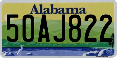 AL license plate 50AJ822
