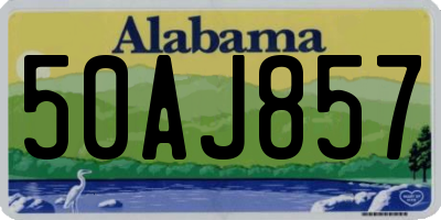 AL license plate 50AJ857