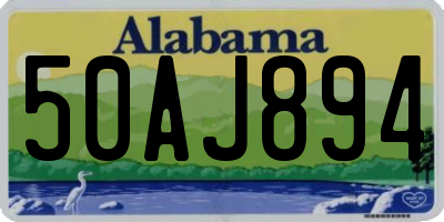 AL license plate 50AJ894