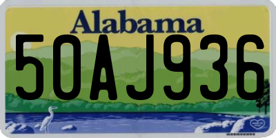 AL license plate 50AJ936