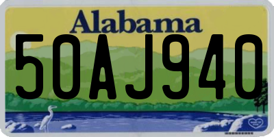 AL license plate 50AJ940