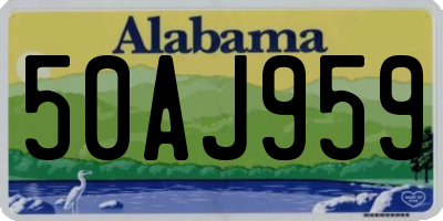 AL license plate 50AJ959