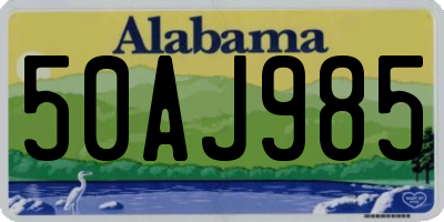 AL license plate 50AJ985