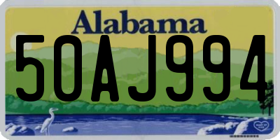 AL license plate 50AJ994