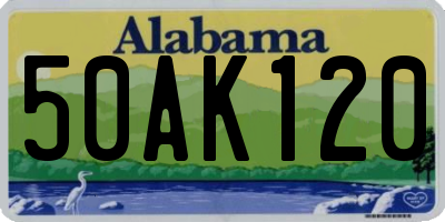 AL license plate 50AK120