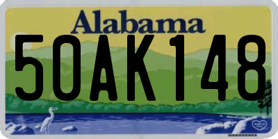 AL license plate 50AK148